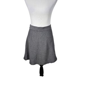 LOFT Outlet Petite Large LP Gray Fit and Flare Knit Mini Skirt